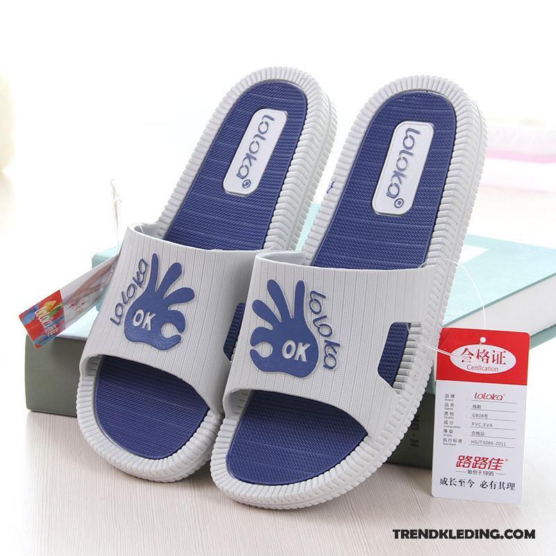 Pantoffels Heren Zomer Antislip Badkamer Dikke Zool Binnen Slippers Grijs