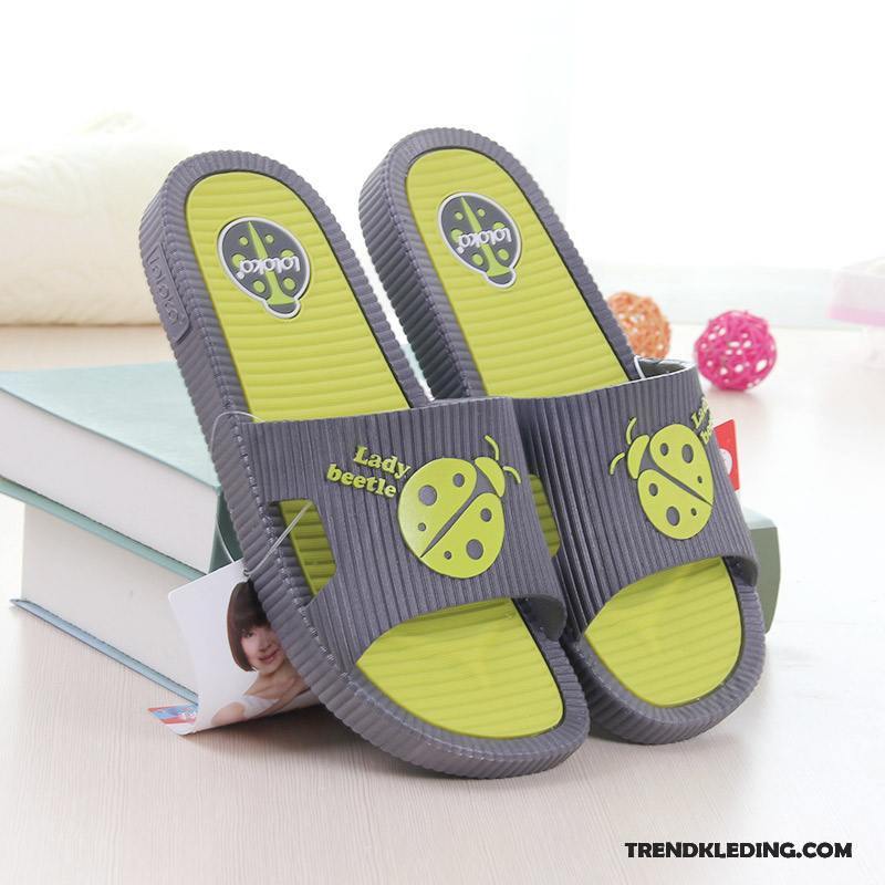 Pantoffels Heren Zomer Antislip Badkamer Dikke Zool Binnen Slippers Grijs