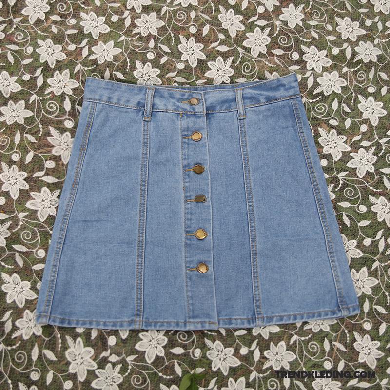 Rok Dames Student Voorjaar Denim Korte Rokjes Hoge Taille Instituut Blauw