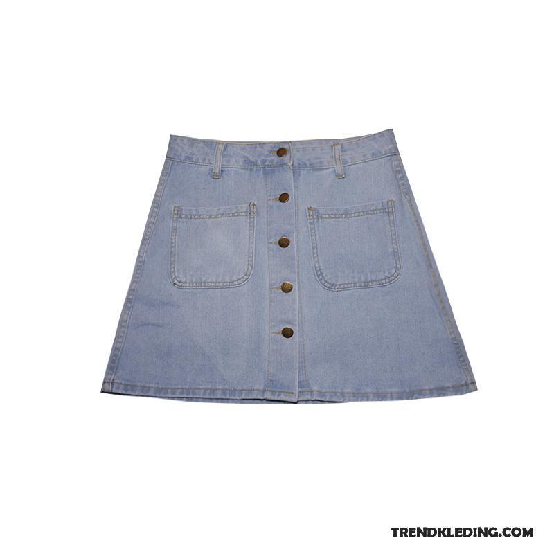 Rok Dames Student Voorjaar Denim Korte Rokjes Hoge Taille Instituut Blauw