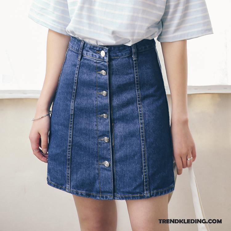 Rok Dames Trend Vet Losse Grote Maten Gaten Denim Lichtblauw