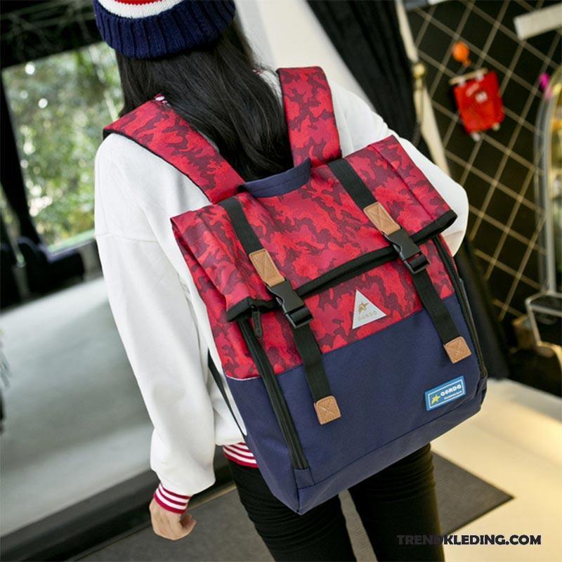 Rugzak Dames Trend Computer Tas Heren Schooltas De Middelbare School Student Camouflage Grijs