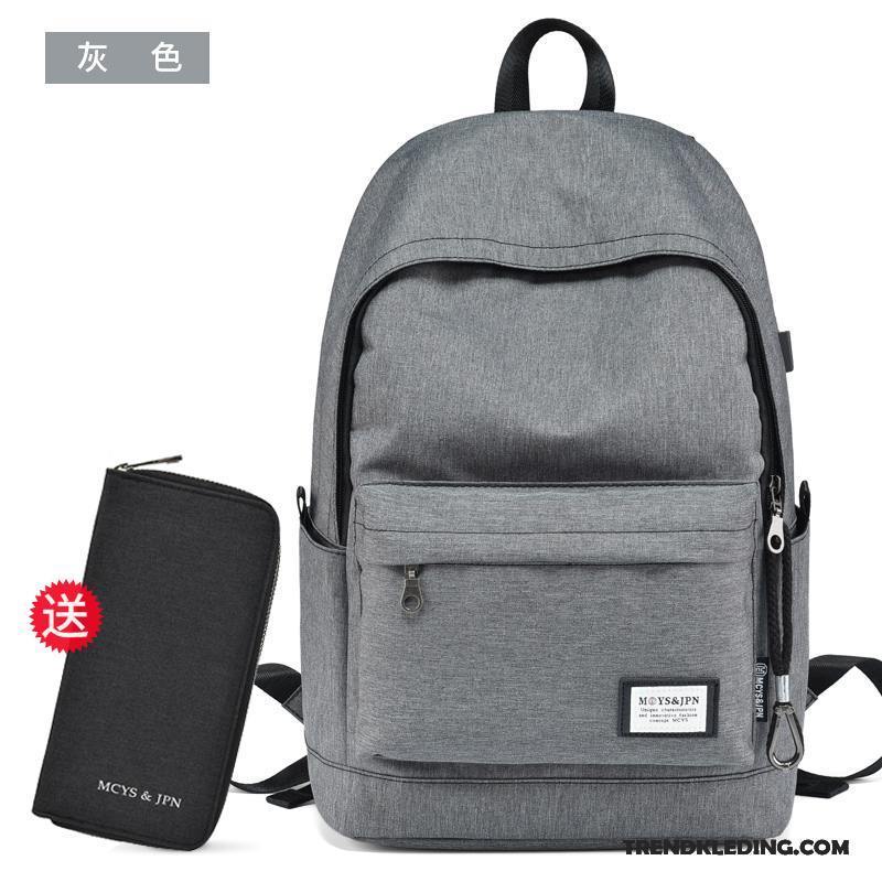 Rugzak Heren Campus Casual Gemiddelde Schooltas De Middelbare School Student Grijs