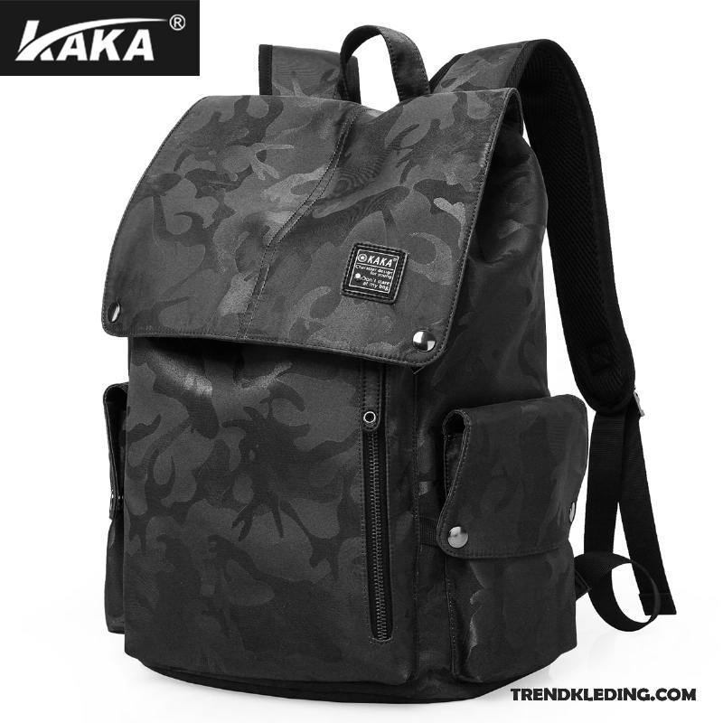 Rugzak Heren Reizen Groot Schooltas Dames Trend Casual Camouflage Grijs