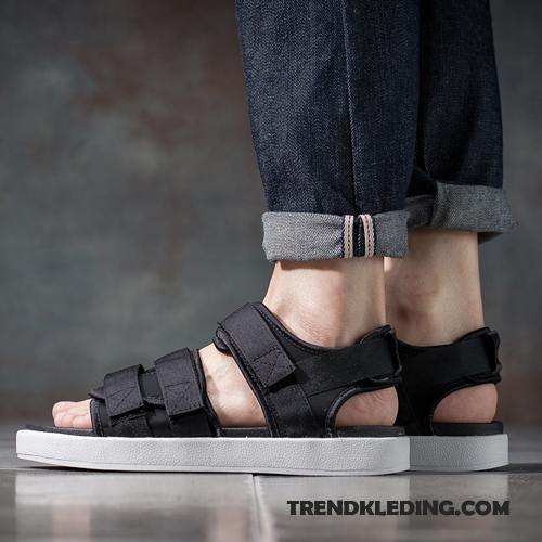 Sandalen Heren Casual Tiener Alle Wedstrijden Sandaal Persoonlijk Schoenen Zandkleur Zwart