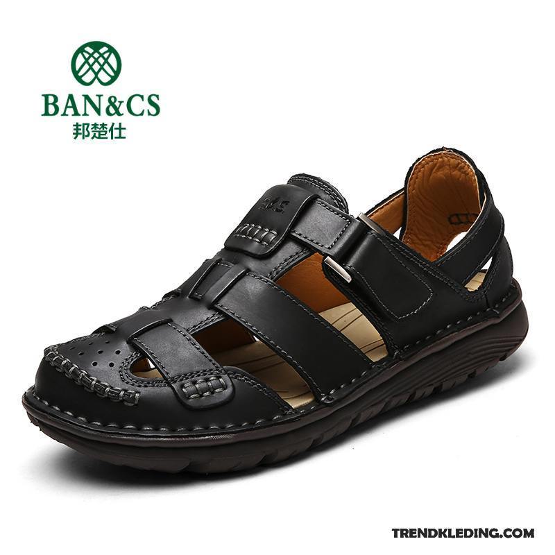 Sandalen Heren Casual Zachte Zolen Zomer Schoenen Sandaal Outdoor Zandkleur Bruine