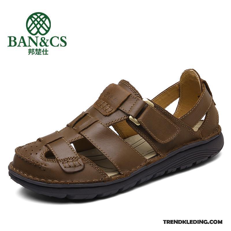 Sandalen Heren Casual Zachte Zolen Zomer Schoenen Sandaal Outdoor Zandkleur Bruine