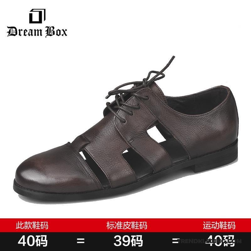 Sandalen Heren Mannen Casual Echt Leer Kant Zomer Trend Zwart