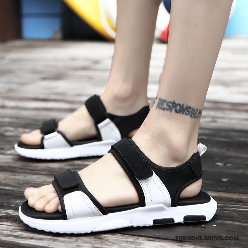 Sandalen Heren Sandaal Pantoffels Schoenen Outdoor Zomer Antislip Zandkleur Zwart