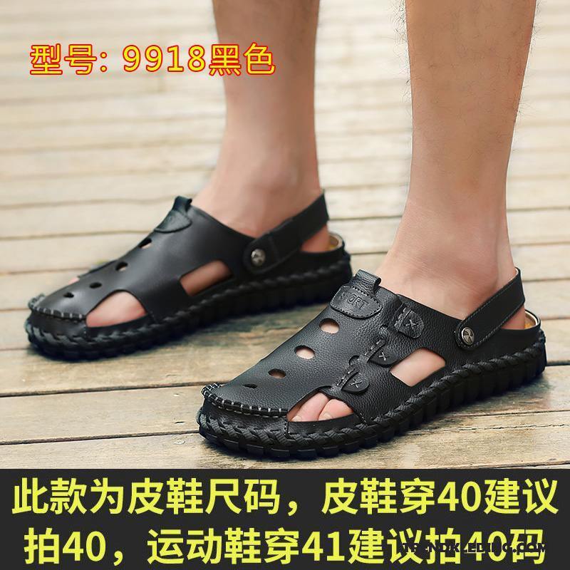 Sandalen Heren Schoenen Antislip Ademende Mannen 2018 Leer Zandkleur Bruine