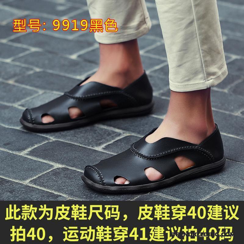 Sandalen Heren Schoenen Antislip Ademende Mannen 2018 Leer Zandkleur Bruine