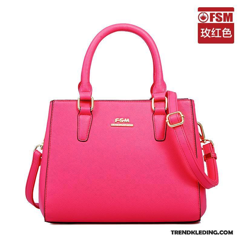 Schoudertas Dames Europa Herringbone Mode Messenger Tas Mini Handtas Roze Rood