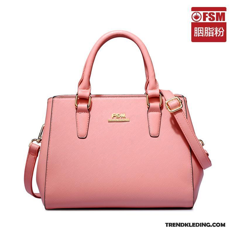 Schoudertas Dames Europa Herringbone Mode Messenger Tas Mini Handtas Roze Rood