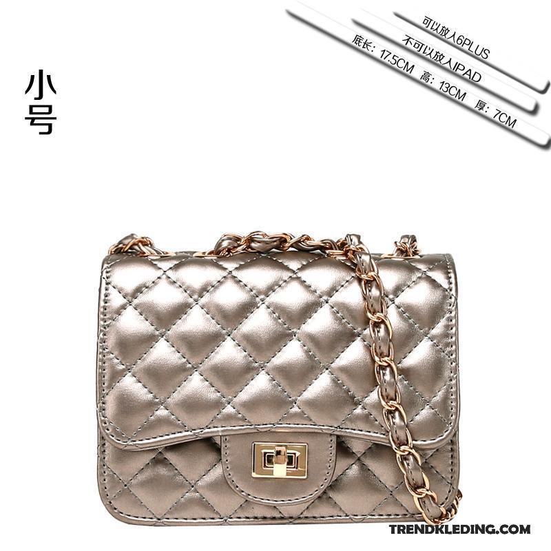 Schoudertas Dames Geurige Messenger Tas Ketting Mode Mini Ruit Zwart