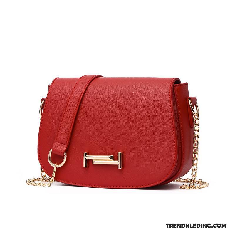 Schoudertas Dames Messenger Tas 2018 Trend Mini Alle Wedstrijden Ketting Rood