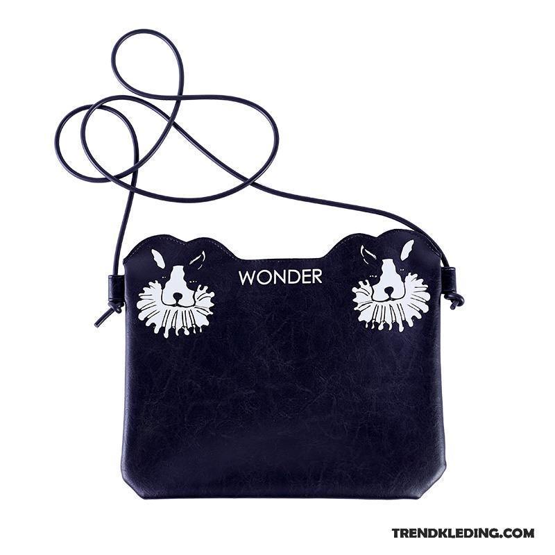 Schoudertas Dames Mode Scheppend Origineel Mini Messenger Tas Bloemen Zwart