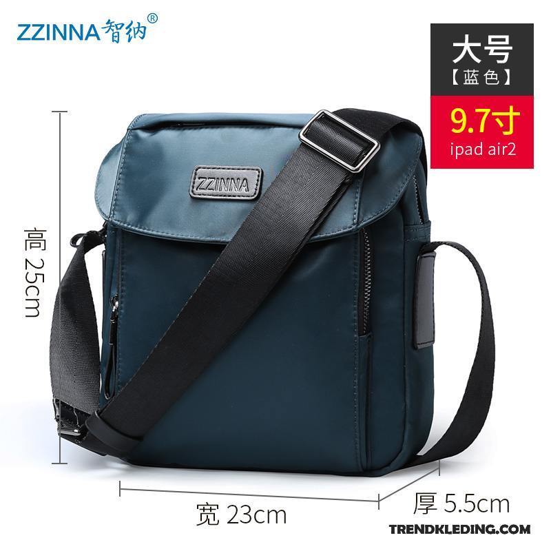 Schoudertas Heren Messenger Tas Sport Casual Rugzak Nylon Trend Donkerblauw