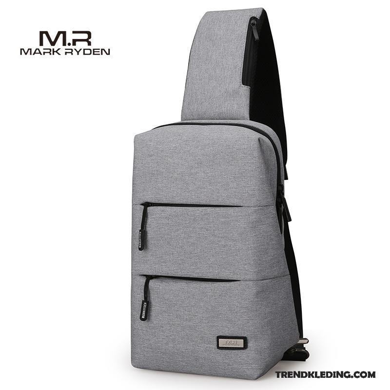 Schoudertas Heren Mode Casual Outdoor Messenger Tas Paardrijden Mini Grijs Licht