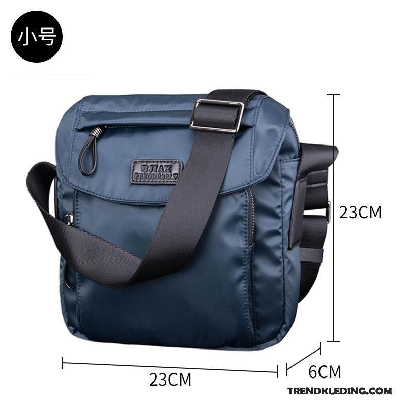 Schoudertas Heren Oxford Messenger Tas Canvas Doek Mini Rugzak Donkerblauw