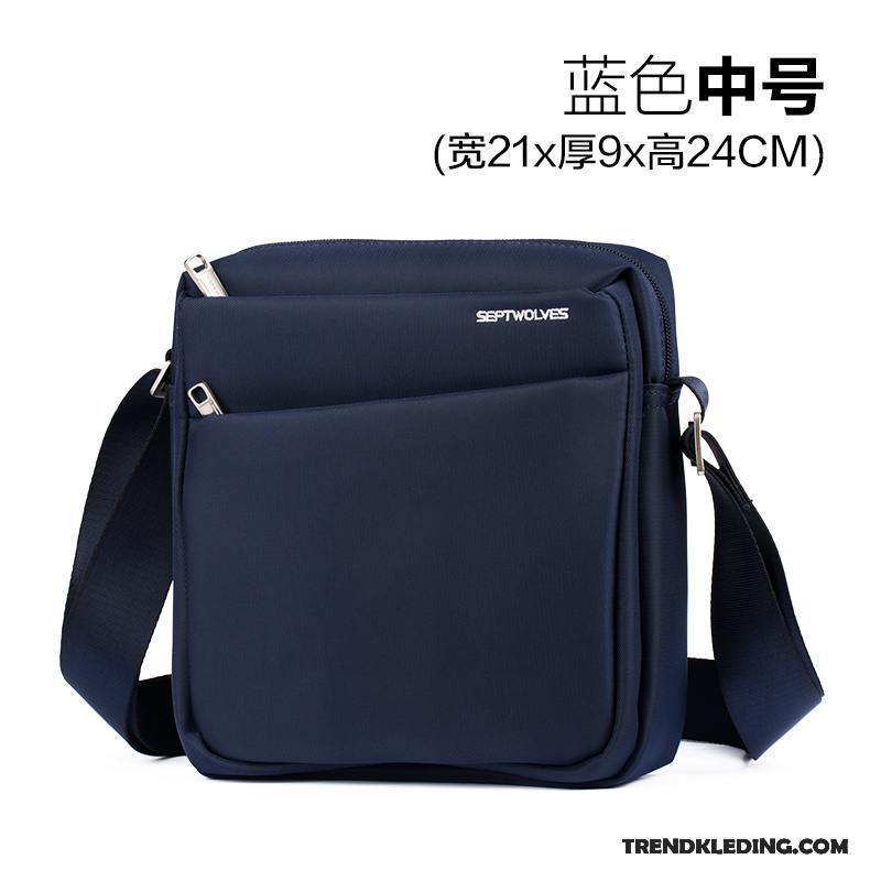 Schoudertas Heren Reizen Ipad Waterdicht Messenger Tas Casual Oxford Zwart