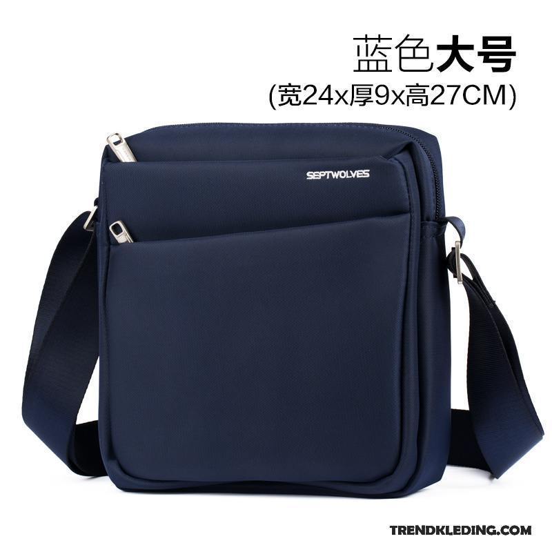 Schoudertas Heren Reizen Ipad Waterdicht Messenger Tas Casual Oxford Zwart