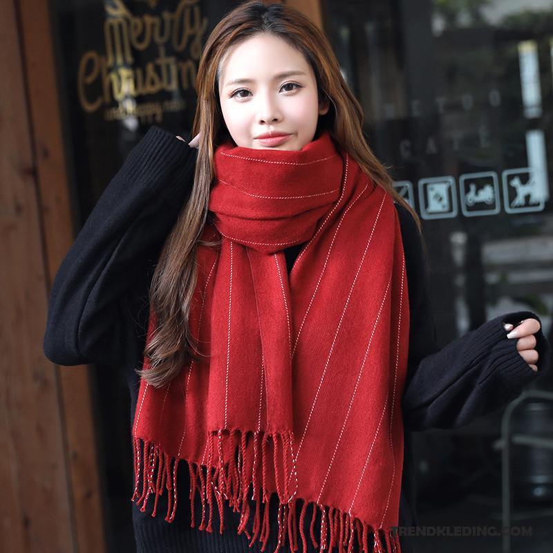 Sjaal Dames Dual Gebruik Kasjmier Lange Student Winter Blijf Warm Geel