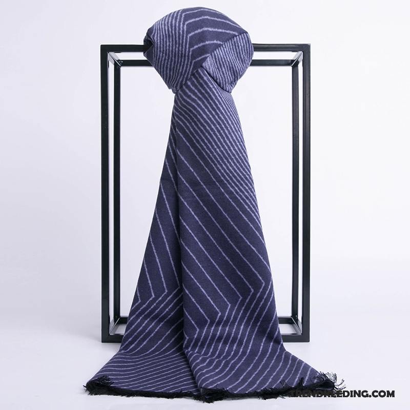 Sjaal Heren Herfst Zuiver Zijde Winter Dames Fluweel Blauw