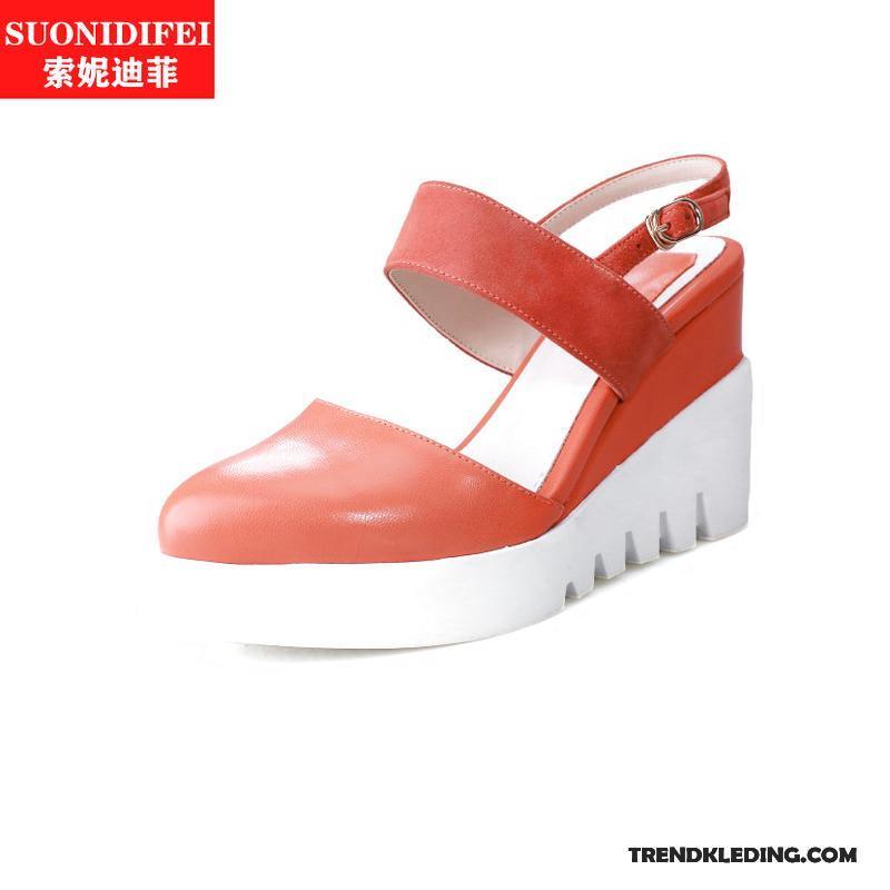 Sleehakken Dames Sandaal Mode Vrouwen Hoge Hakken Zomer Schoenen Rood Wit