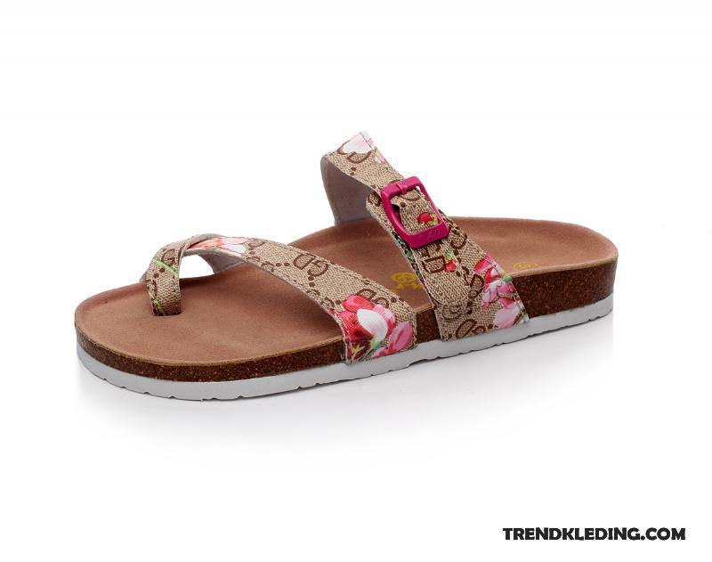 Slippers Dames Echt Leer Mode Pantoffels Bovenkleding Schoenen Zomer Zandkleur Zwart