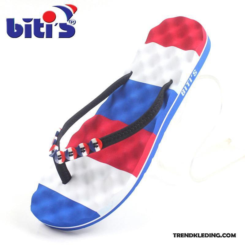 Slippers Dames Massage Vrouwen Pantoffels Platte Schoenen Zomer Antislip Gemengde Kleuren Blauw Zandkleur