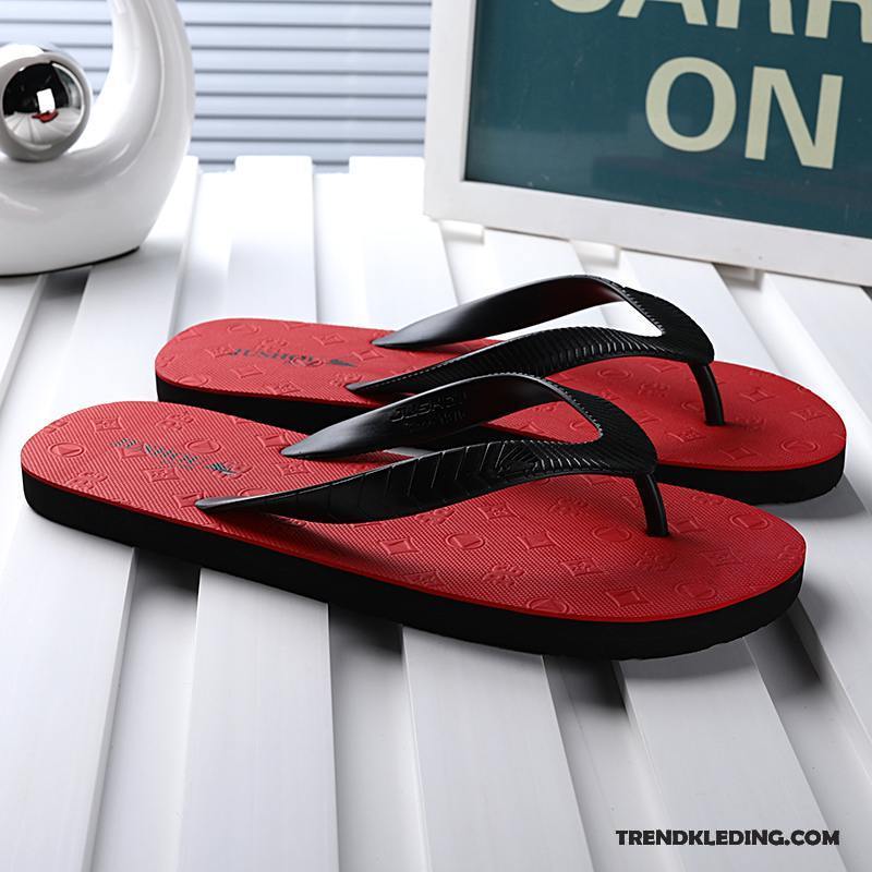 Slippers Heren Outdoor Antislip Casual Zomer Trend Student Zandkleur Rood