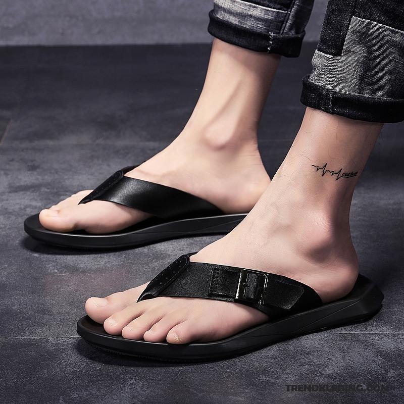 Slippers Heren Pantoffels Zomer Outdoor Dikke Zool Student Mannen Zandkleur Zwart