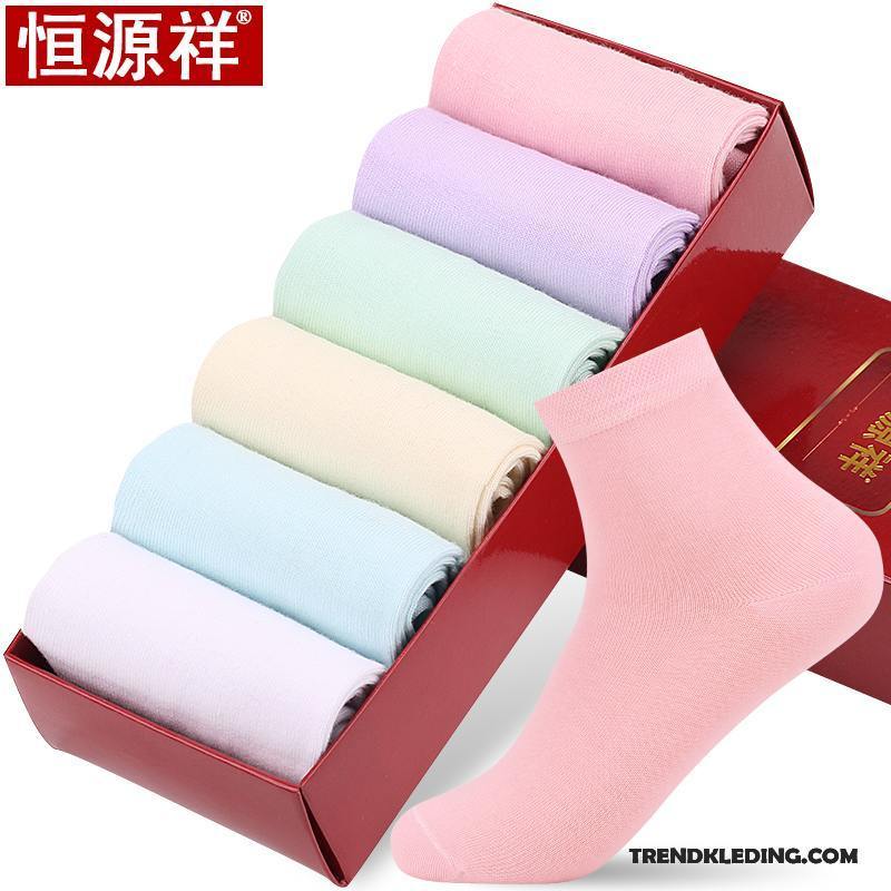 Sokken Dames Snoep Kleur Herfst Midden Katoenen Sokken Van Katoen Deodorant Kleur