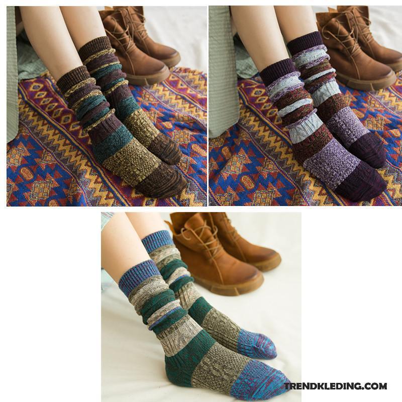 Sokken Dames Vintage Trend Persoonlijkheid Midden Wollen Winter Kleur
