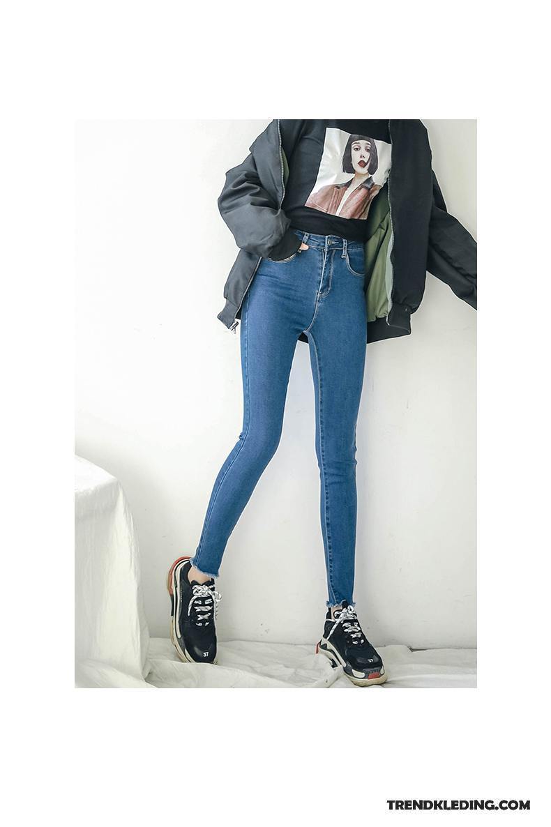 Spijkerbroek Dames Dunne Spijkerbroek Jeans Potlood Broek Skinny Voorjaar 2018 Lichtblauw