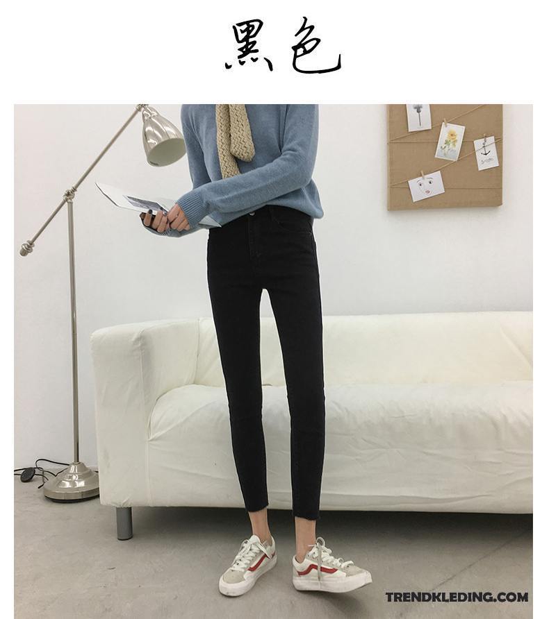 Spijkerbroek Dames Hoge Taille 2018 Skinny Mini Student Spijkerbroek Jeans Zwart Licht