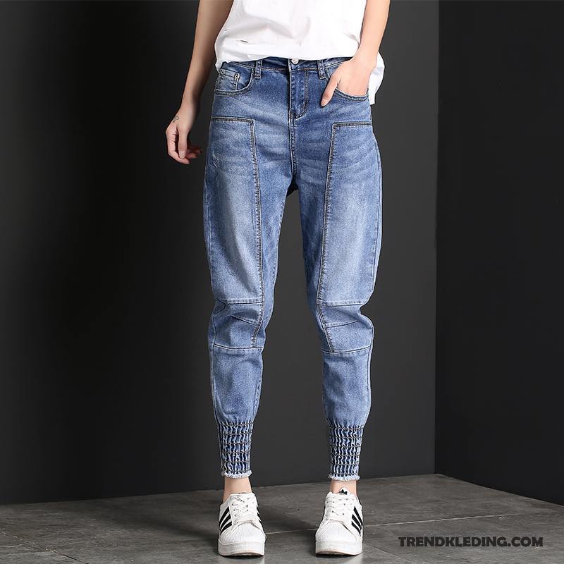 Spijkerbroek Dames Student Spijkerbroek Jeans Strak Losse Mini Trend Lichtblauw