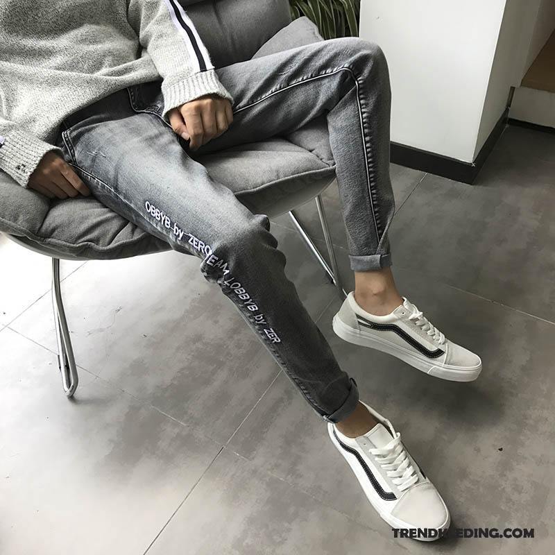 Spijkerbroek Heren 2018 Slim Fit Herfst Spijkerbroek Jeans Trend Jeugd Zwart