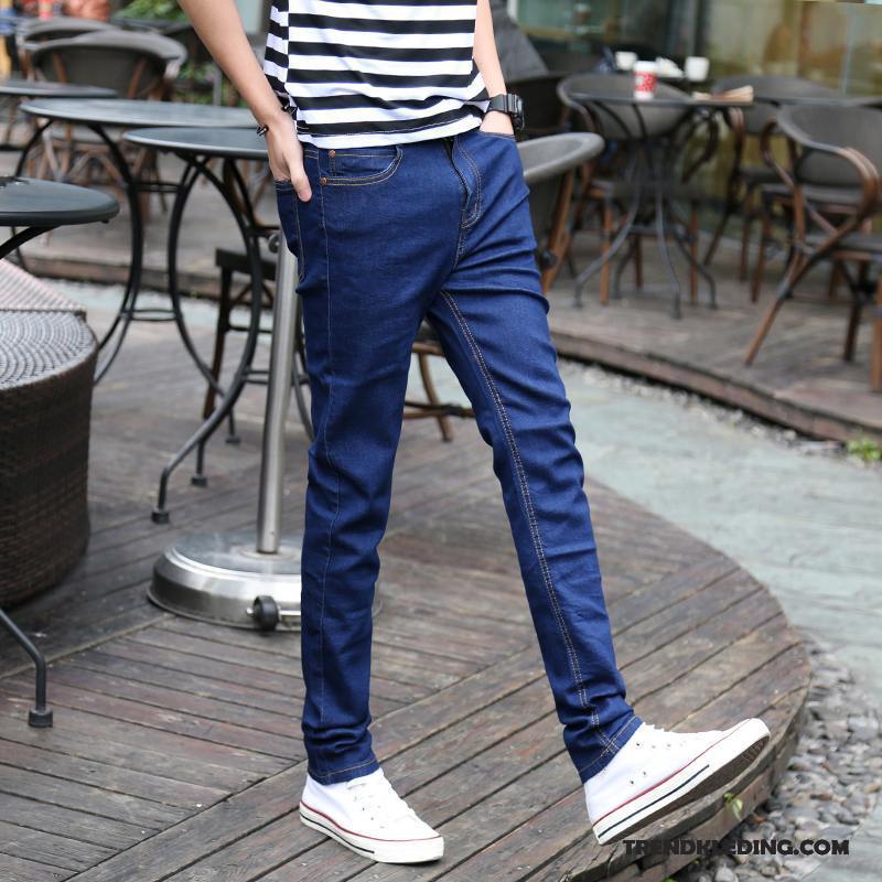 Spijkerbroek Heren Lange Trend Slim Fit Mannelijk Spijkerbroek Jeans Dunne Lichtblauw