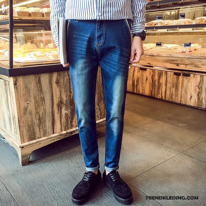 Spijkerbroek Heren Mannelijk Nieuw Trend Jeugd Spijkerbroek Jeans Elastiek Blauw