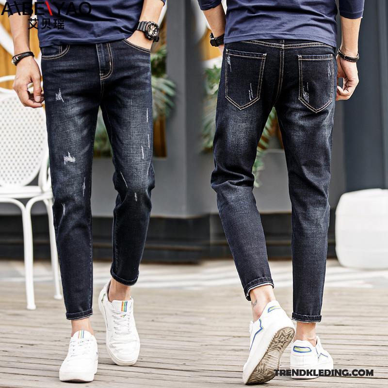 Spijkerbroek Heren Mini Spijkerbroek Jeans Nieuw 2018 Trend Stretch Broek Zwart