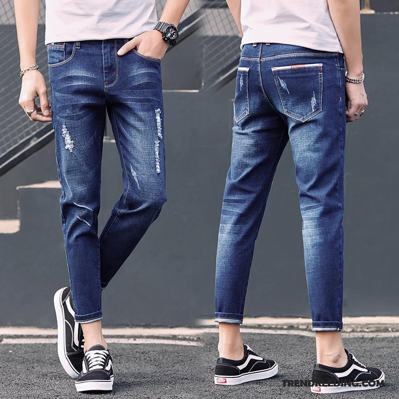 Spijkerbroek Heren Mini Spijkerbroek Jeans Nieuw 2018 Trend Stretch Broek Zwart