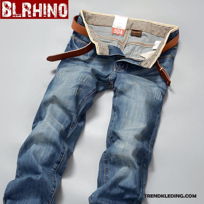 Spijkerbroek Heren Mode Spijkerbroek Jeans Rechtdoor Mannelijk Casual Vintage Donkerblauw