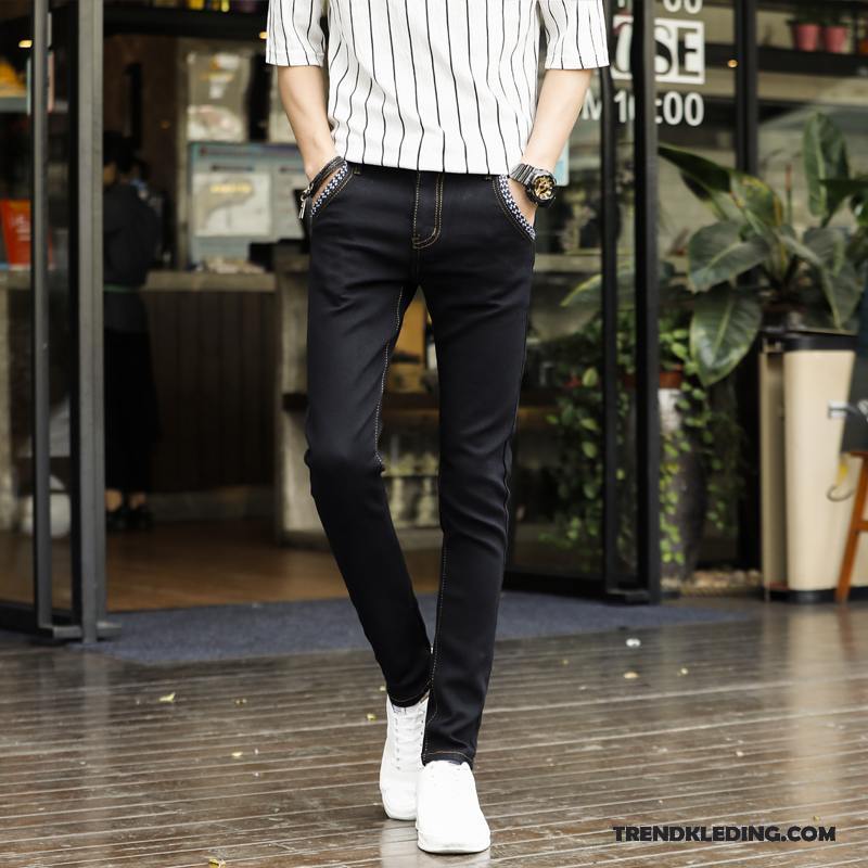 Spijkerbroek Heren Nieuw Voorjaar Trend Mini Casual Broek Spijkerbroek Jeans Zwart