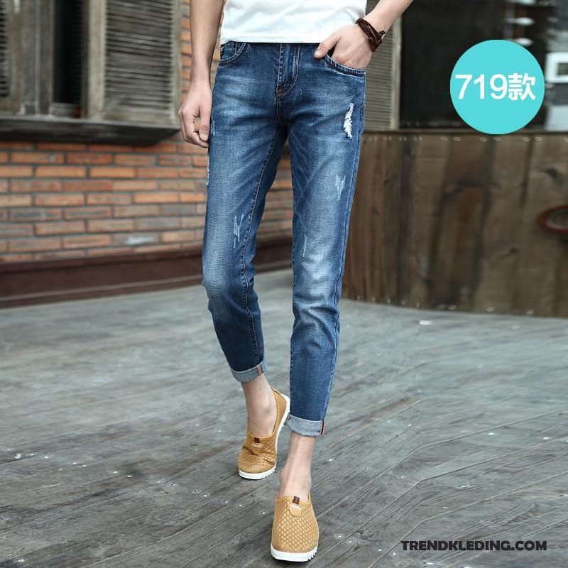 Spijkerbroek Heren Potlood Broek Harlan Jeugd Trend Slim Fit Spijkerbroek Jeans Lichtblauw