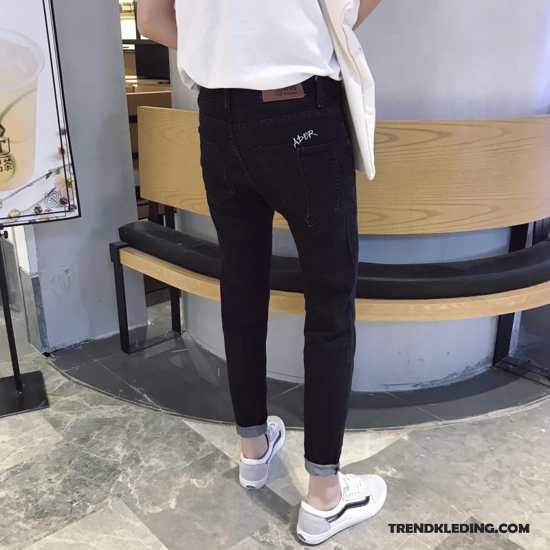 Spijkerbroek Heren Spijkerbroek Jeans Elastiek Jeugd Mannelijk Student Trend Zwart