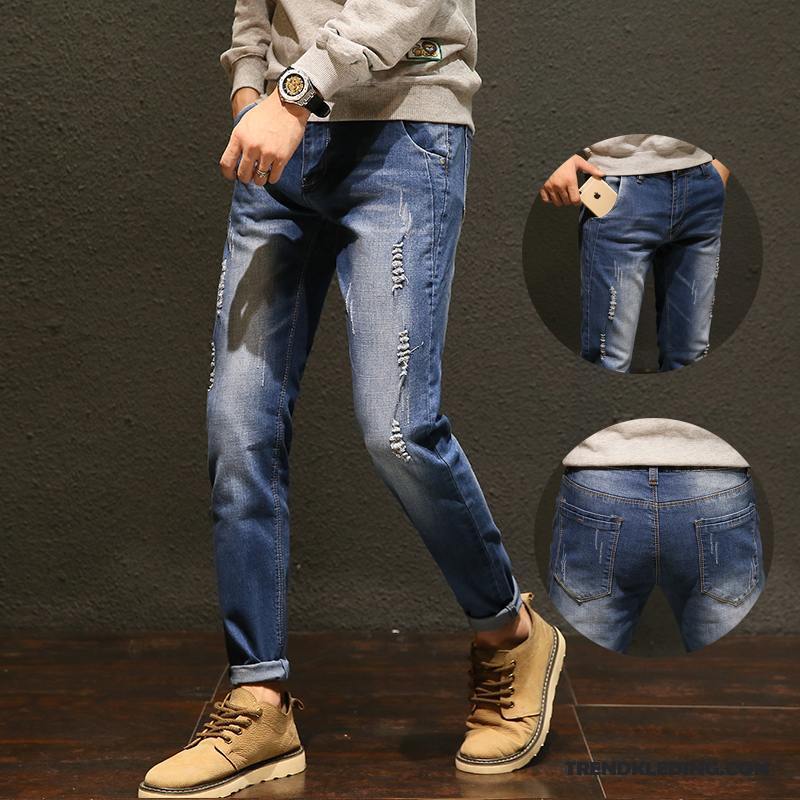 Spijkerbroek Heren Spijkerbroek Jeans Elastiek Trend Herfst Plus Kasjmier Winter Blauw