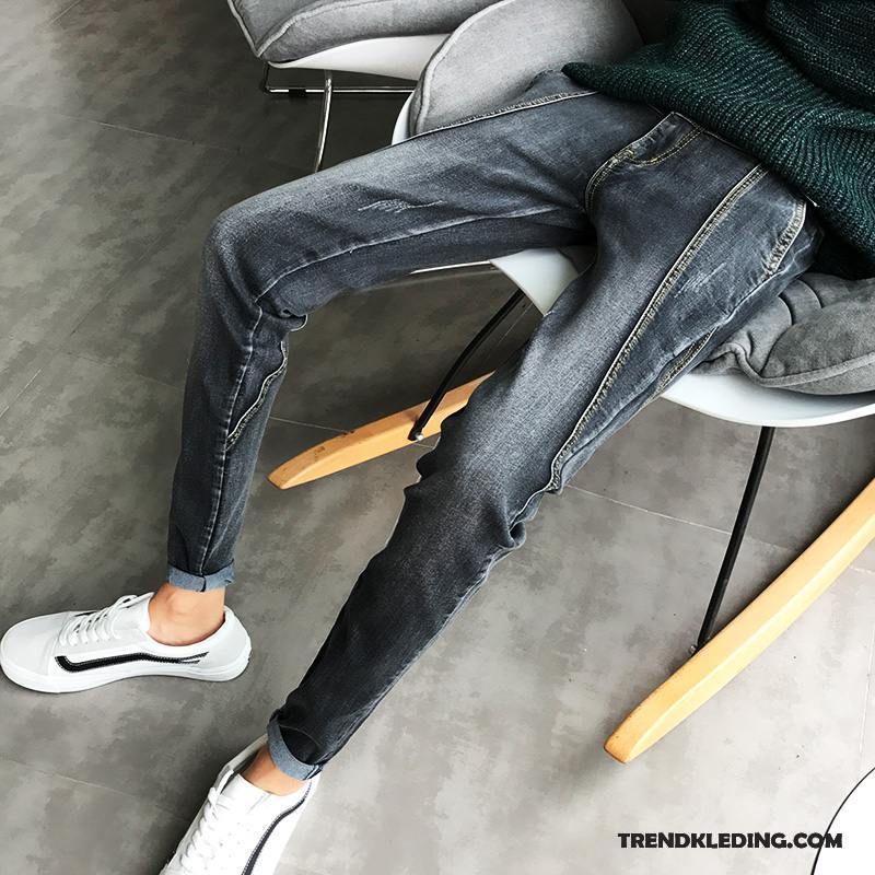 Spijkerbroek Heren Spijkerbroek Jeans Mini Jeugd Mannelijk Trend Nieuw Zwart Grijs