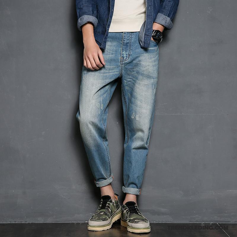 Spijkerbroek Heren Spijkerbroek Jeans Vintage Potlood Broek Casual Losse Grote Maten Blauw