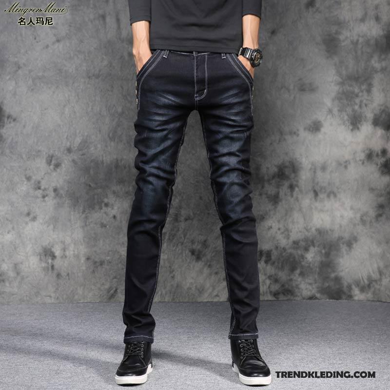 Spijkerbroek Heren Trend 2018 Slim Fit Spijkerbroek Jeans Nieuw Elastiek Blauw